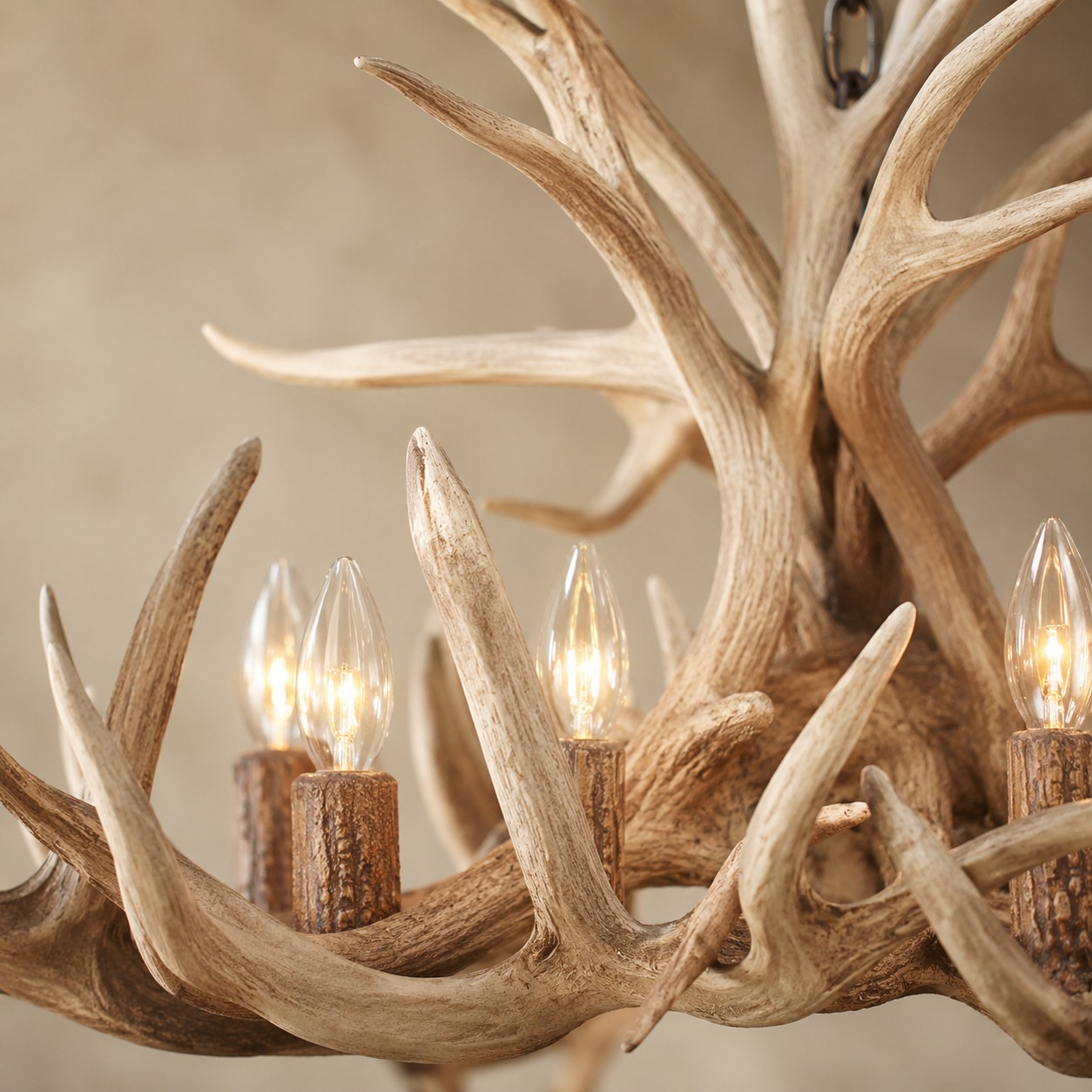 Natural Antler Chandelier 36"