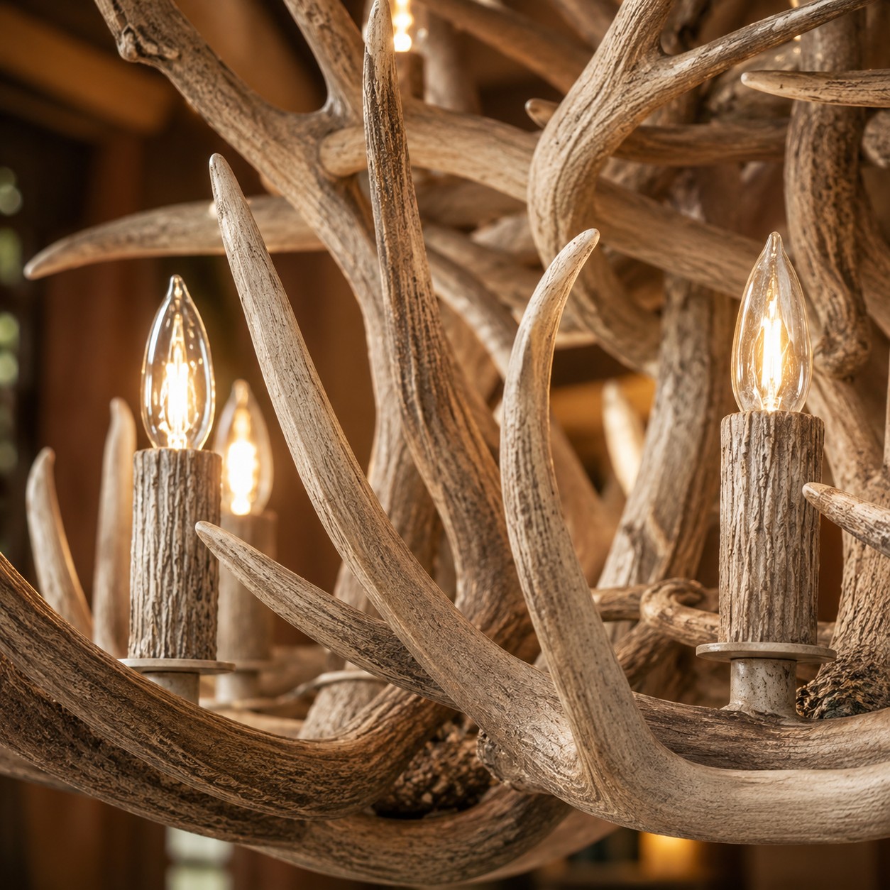 Natural Antler Chandelier 66"