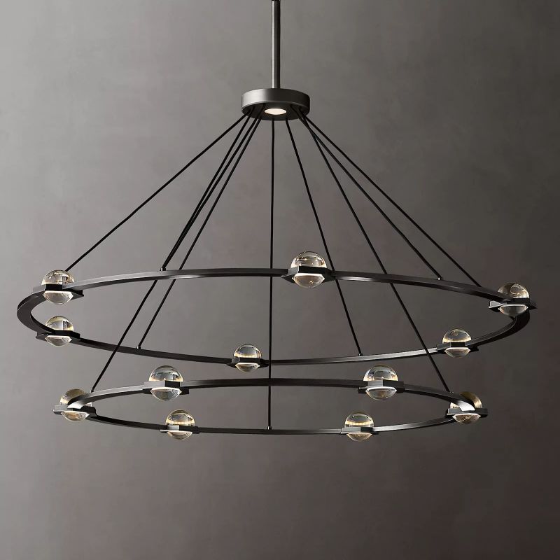 Planet Two-tier Round Chandelier 60" - kimoylights