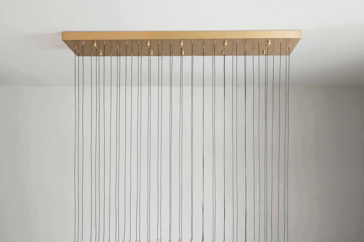 Raindrop Glass Solitaire Linear Chandelier -kimoylights