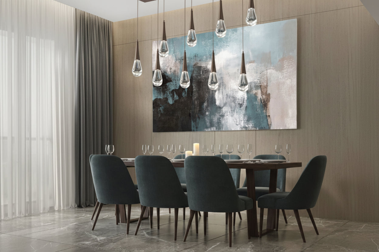 Raindrop Glass Linear Chandelier-kimoylights