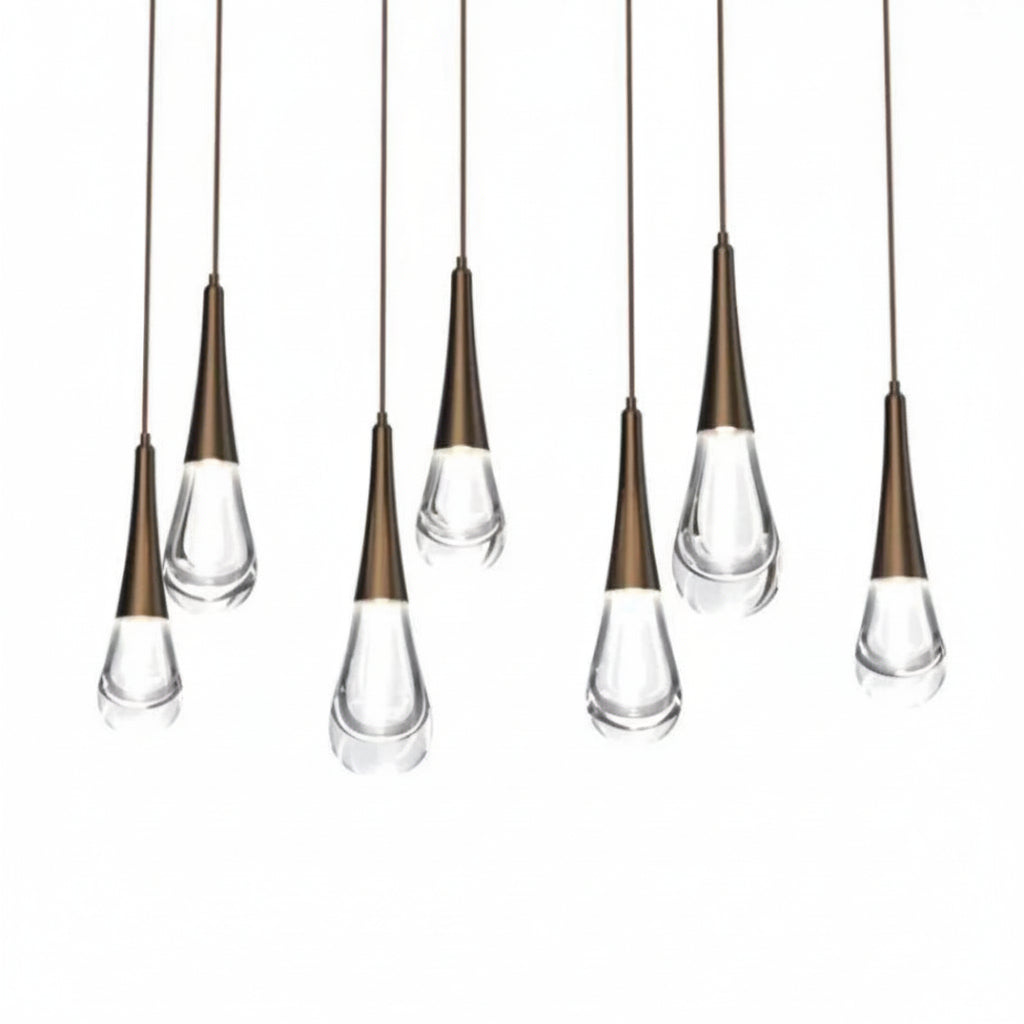 Raindrop Glass Linear Chandelier-kimoylights