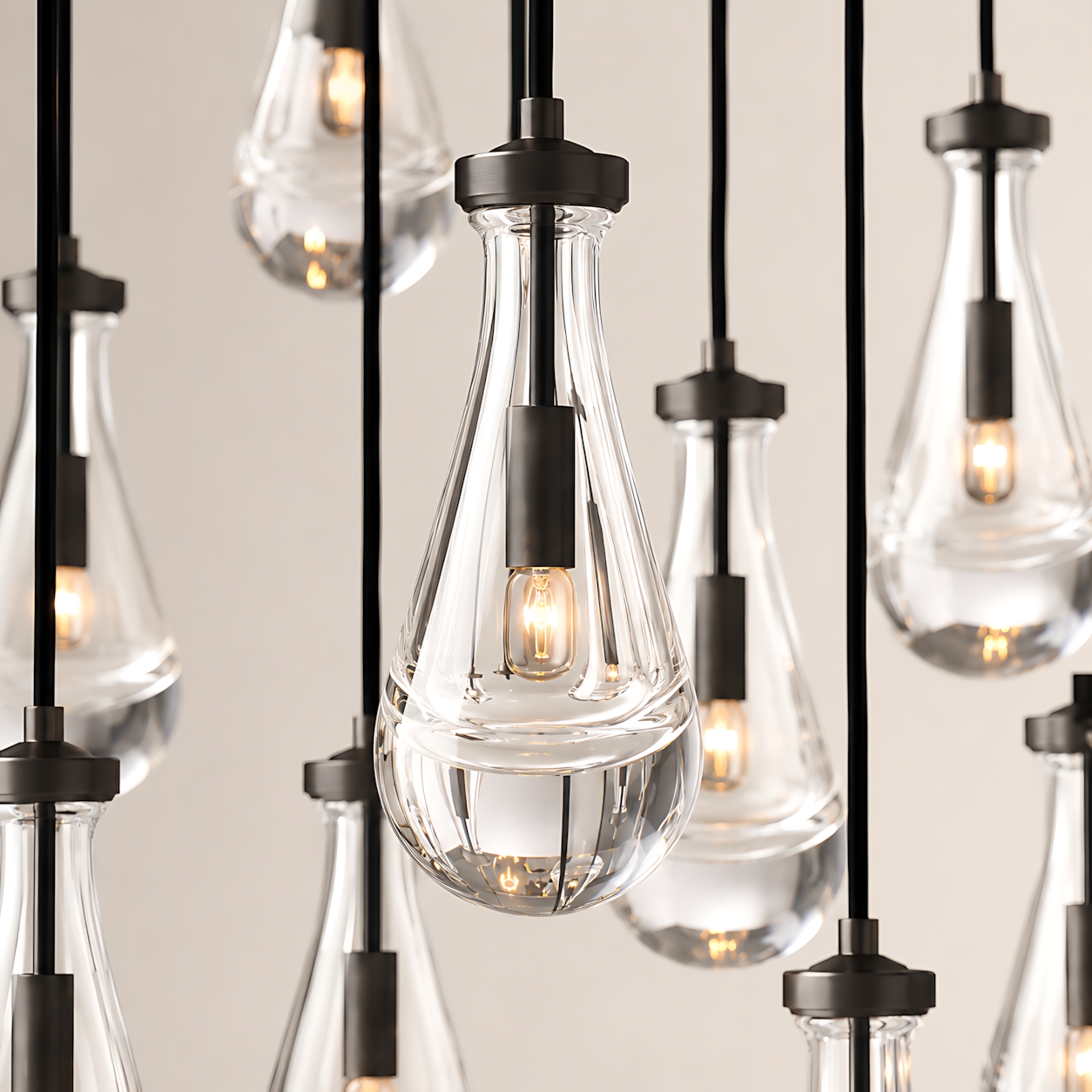 Raindrops Round Chandelier 36"