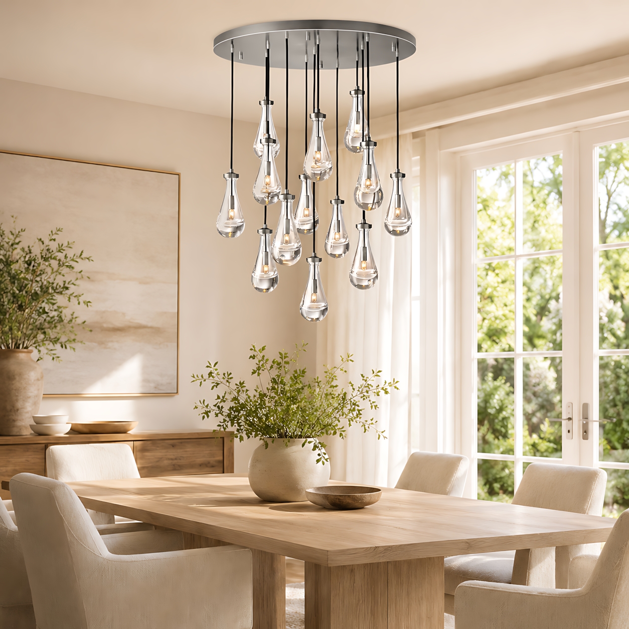 Raindrops Round Chandelier 36"