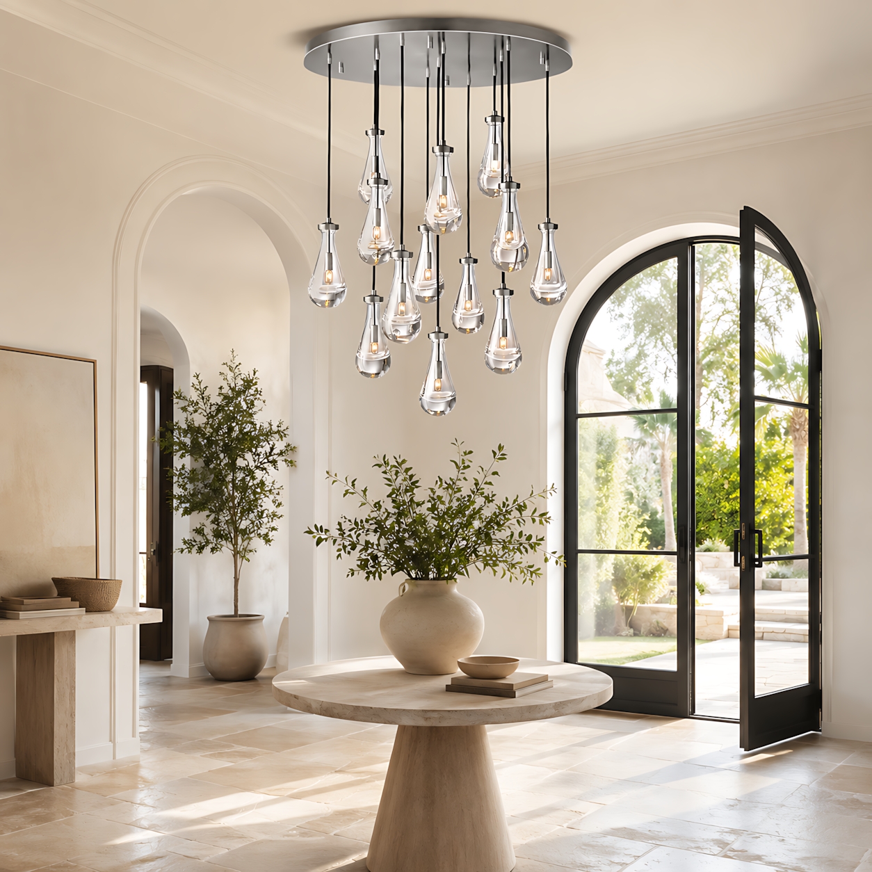 Raindrops Round Chandelier 36"