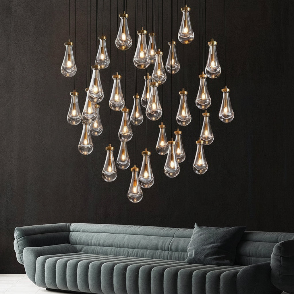 Raindrops Round Chandelier 60" - kimoylights