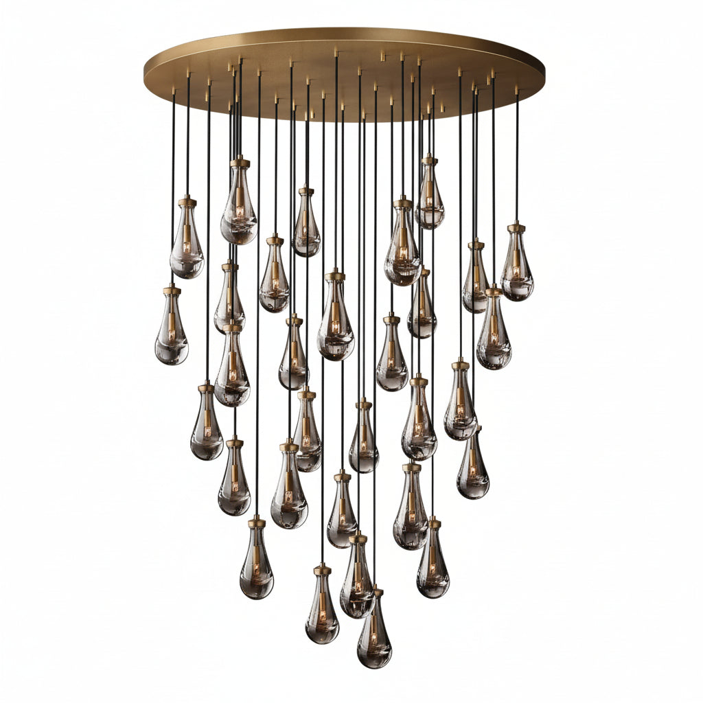 Raindrops Round Chandelier 60" - kimoylights