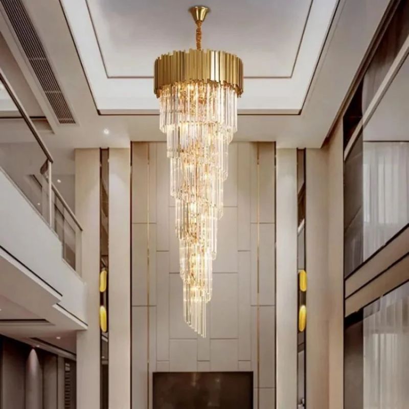 Rhea Golden Modern Crystal Chandelier - thebelacan