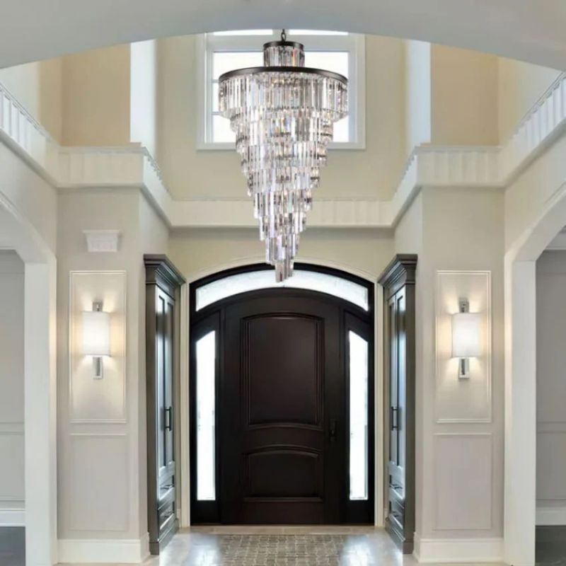 Rhea Spiral Tierd Crystal Chandelier - thebelacan