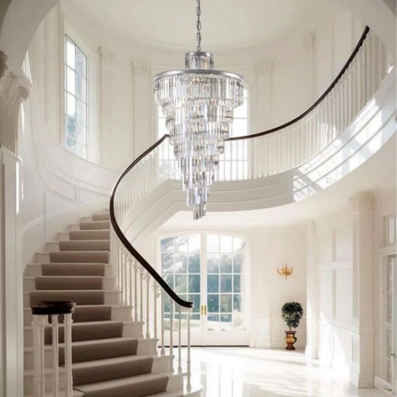 Rhea Spiral Tierd Crystal Chandelier - thebelacan