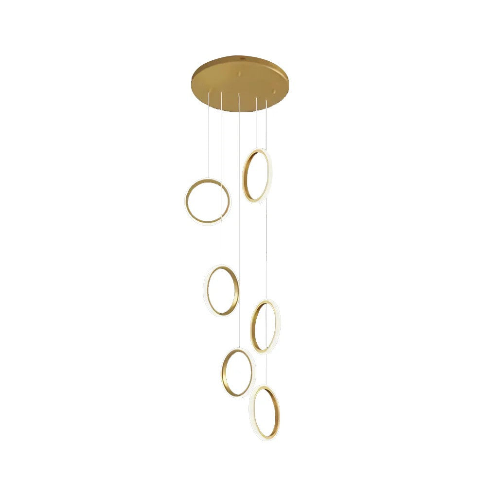 Rino Staircase Chandelier Light Gold LED Ceiling Light