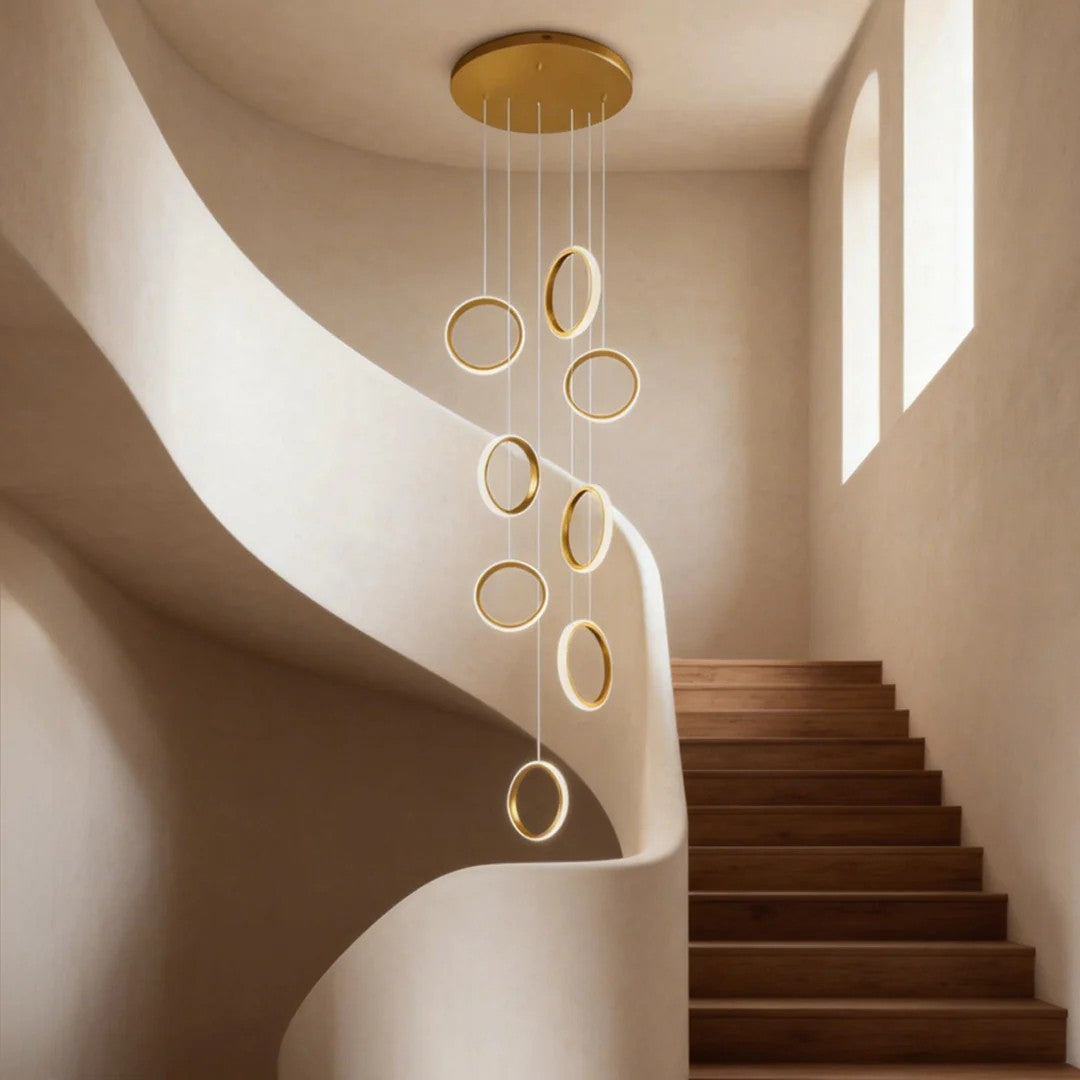 Rino Staircase Chandelier Light Gold LED Ceiling Light