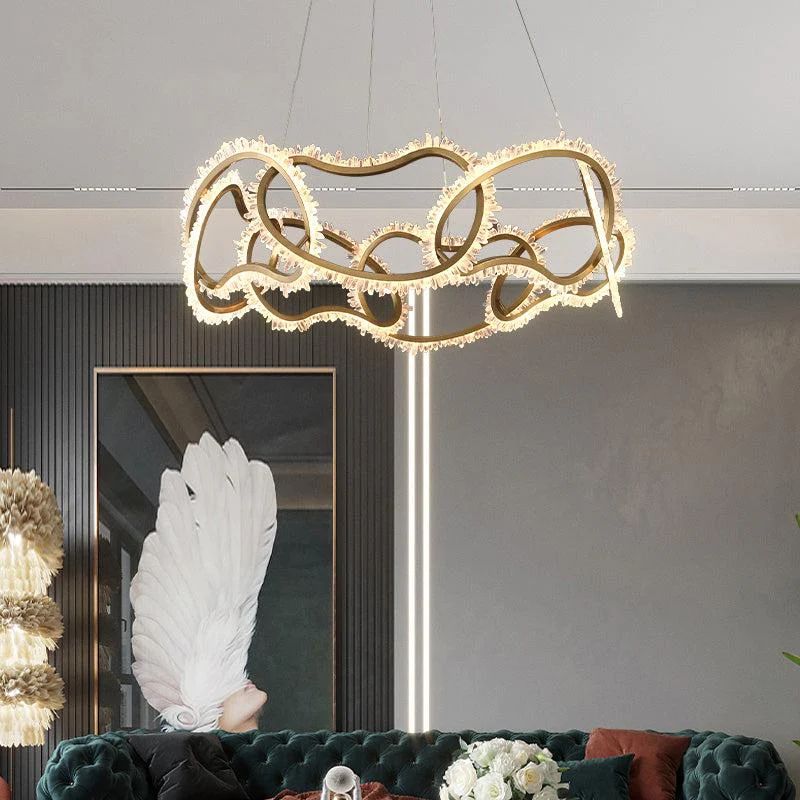 Rock Crystal Multi Ring Chandelier - thebelacan