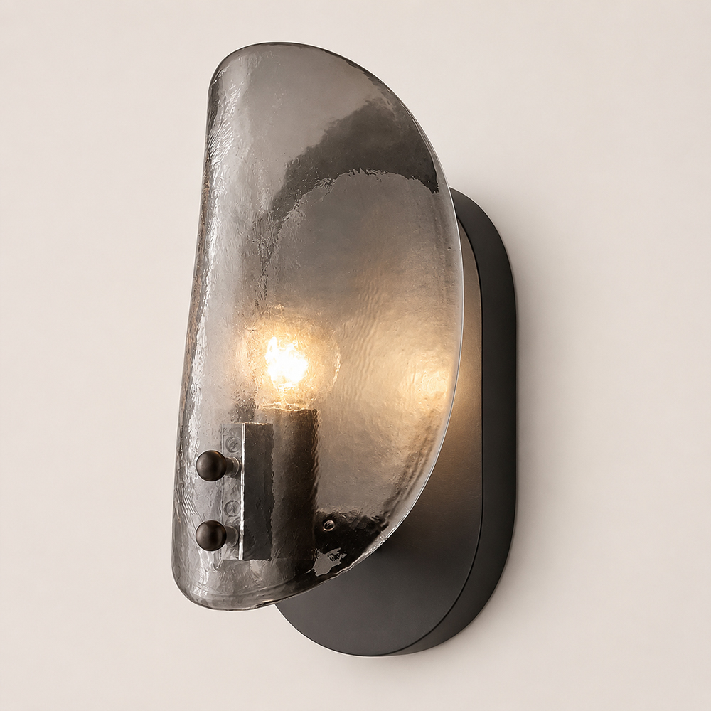 Sheric Smoke Glass Wall Sconce