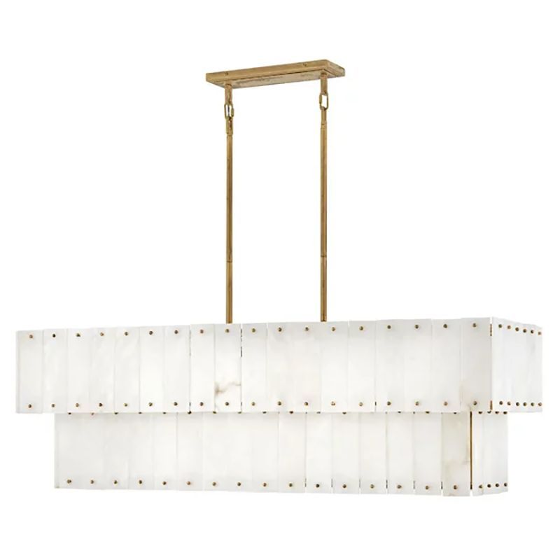 Simona Alabaster Linear 2-Tier Chandelier - thebelacan