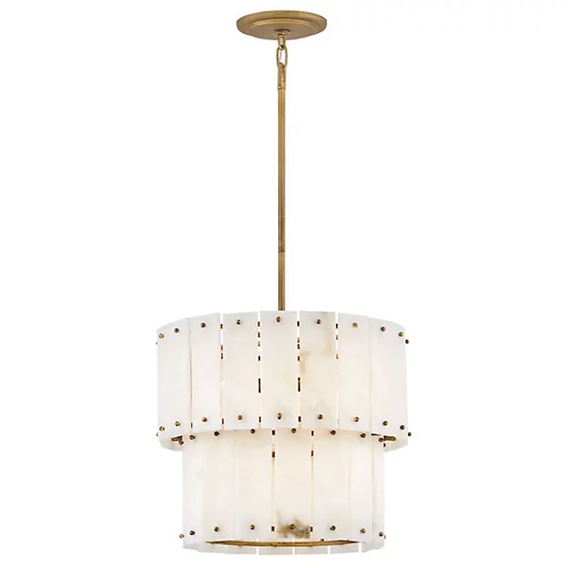Simone Alabaster Round 2-Tier Chandelier 17.5"D 24"D - thebelacan