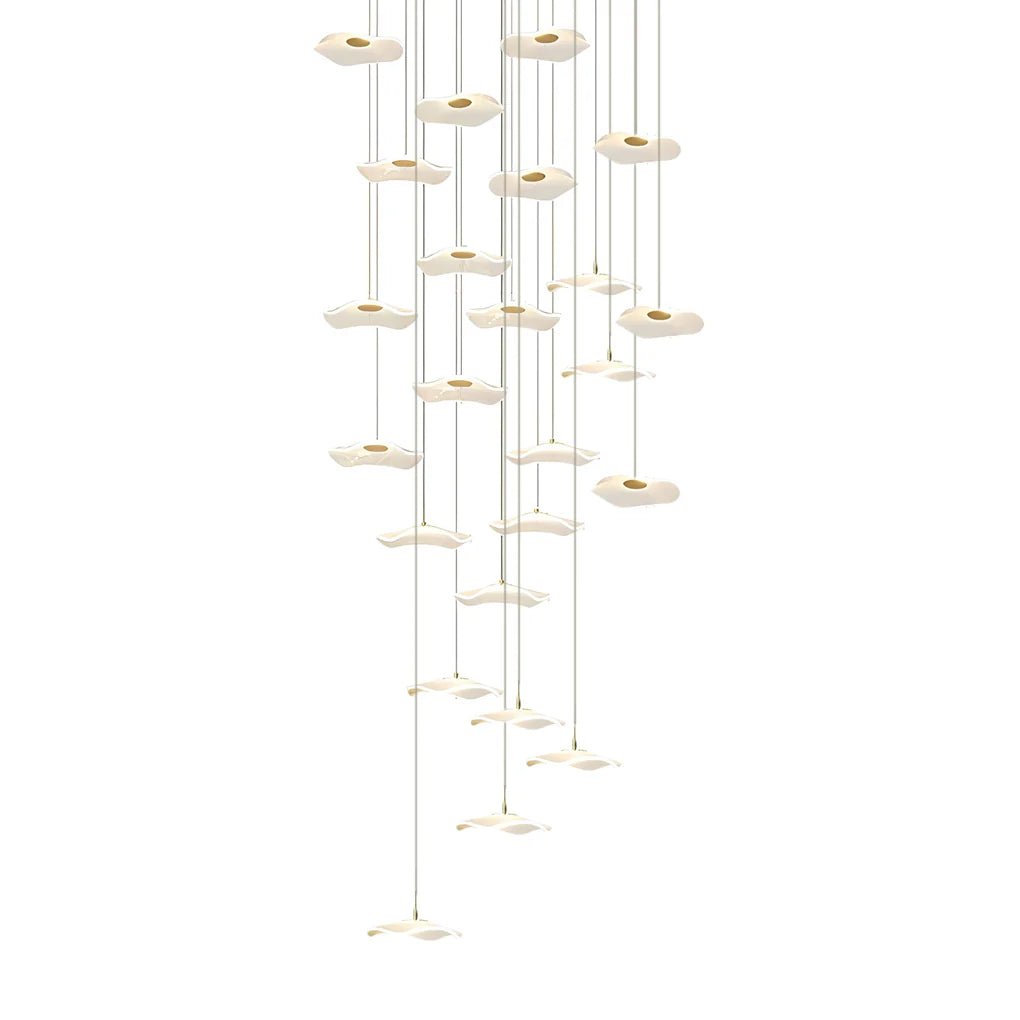 Small Acrylic Lotus Leaves LED Creative Modern Staircase Chandelier