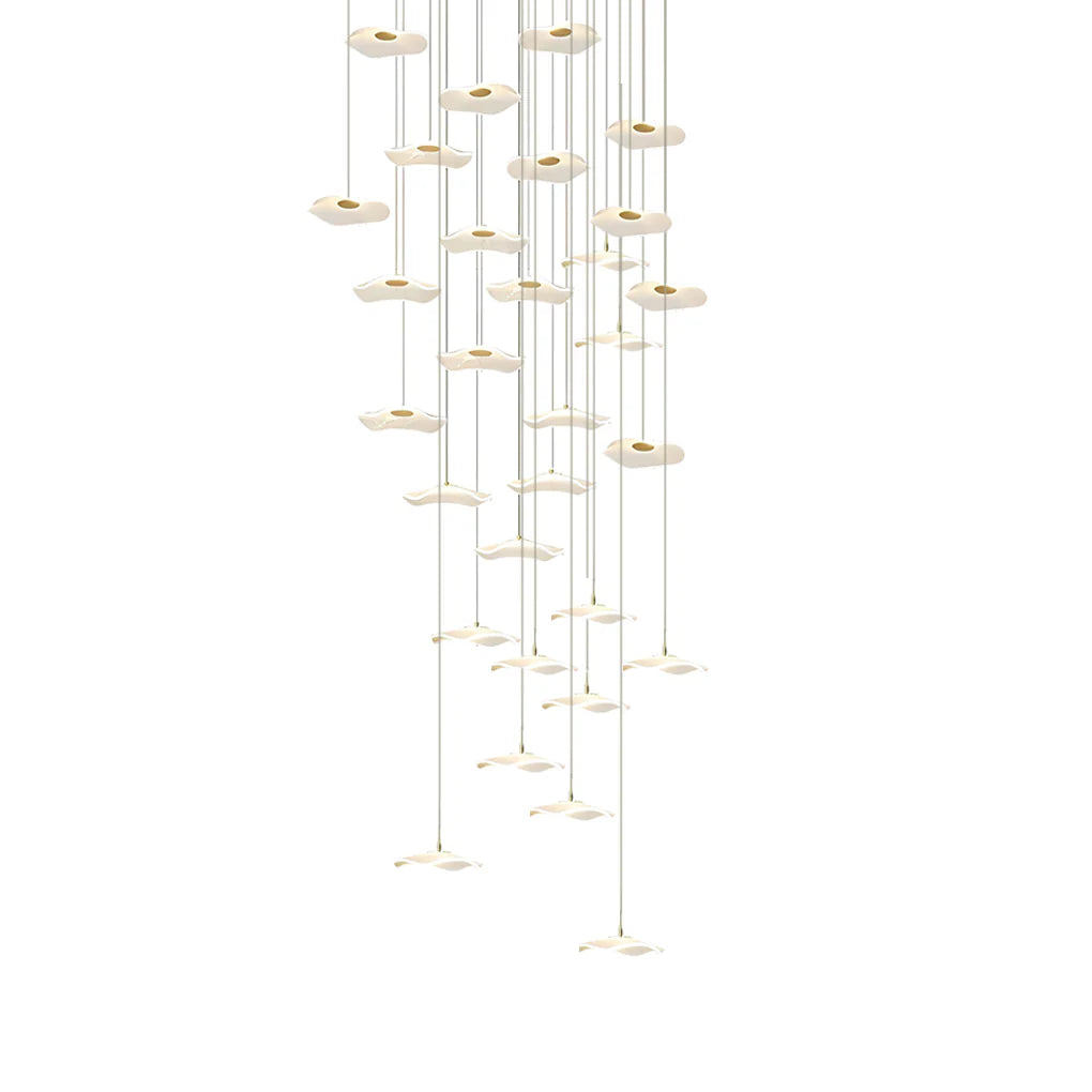 Small Acrylic Lotus Leaves LED Creative Modern Staircase Chandelier