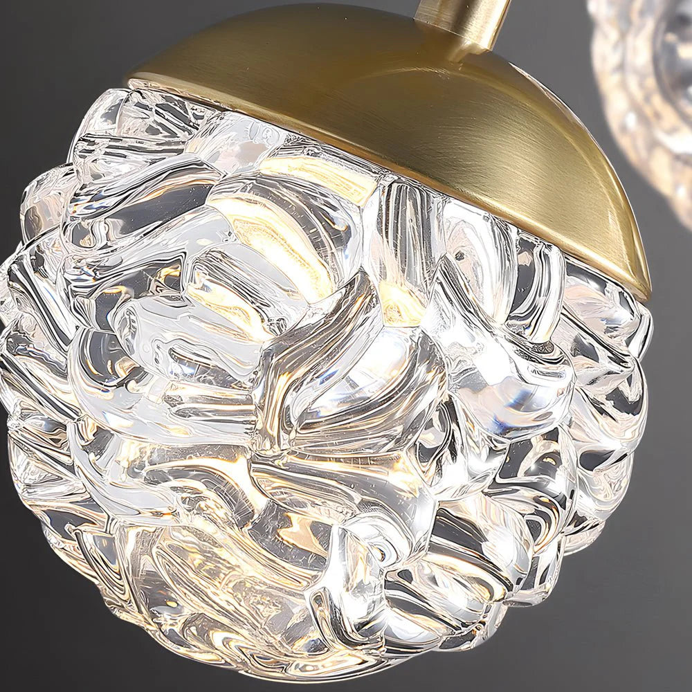 Spiral Pineapple Multi Glass Ball Staircase Chandelier