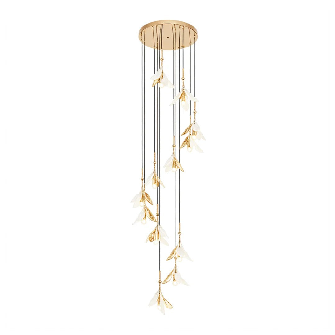 Staircase Chandelier Ideas Art Ceramic Flower Ceiling Light