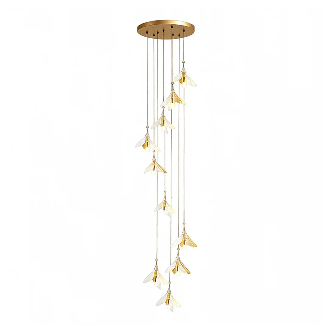 Staircase Chandelier Ideas Art Ceramic Flower Ceiling Light