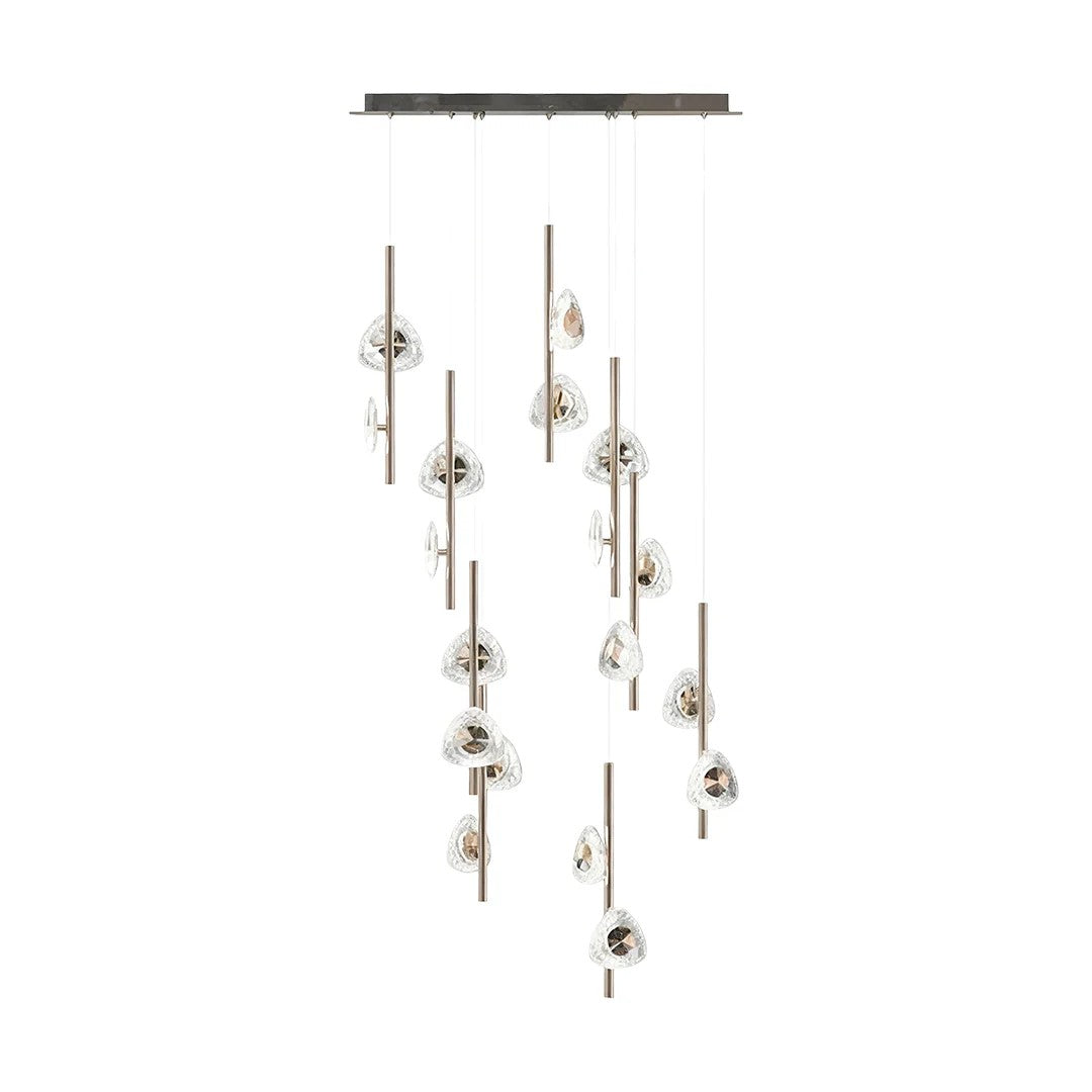 Staircase Crystal Chandelier Modern Aluminum Ceiling Light
