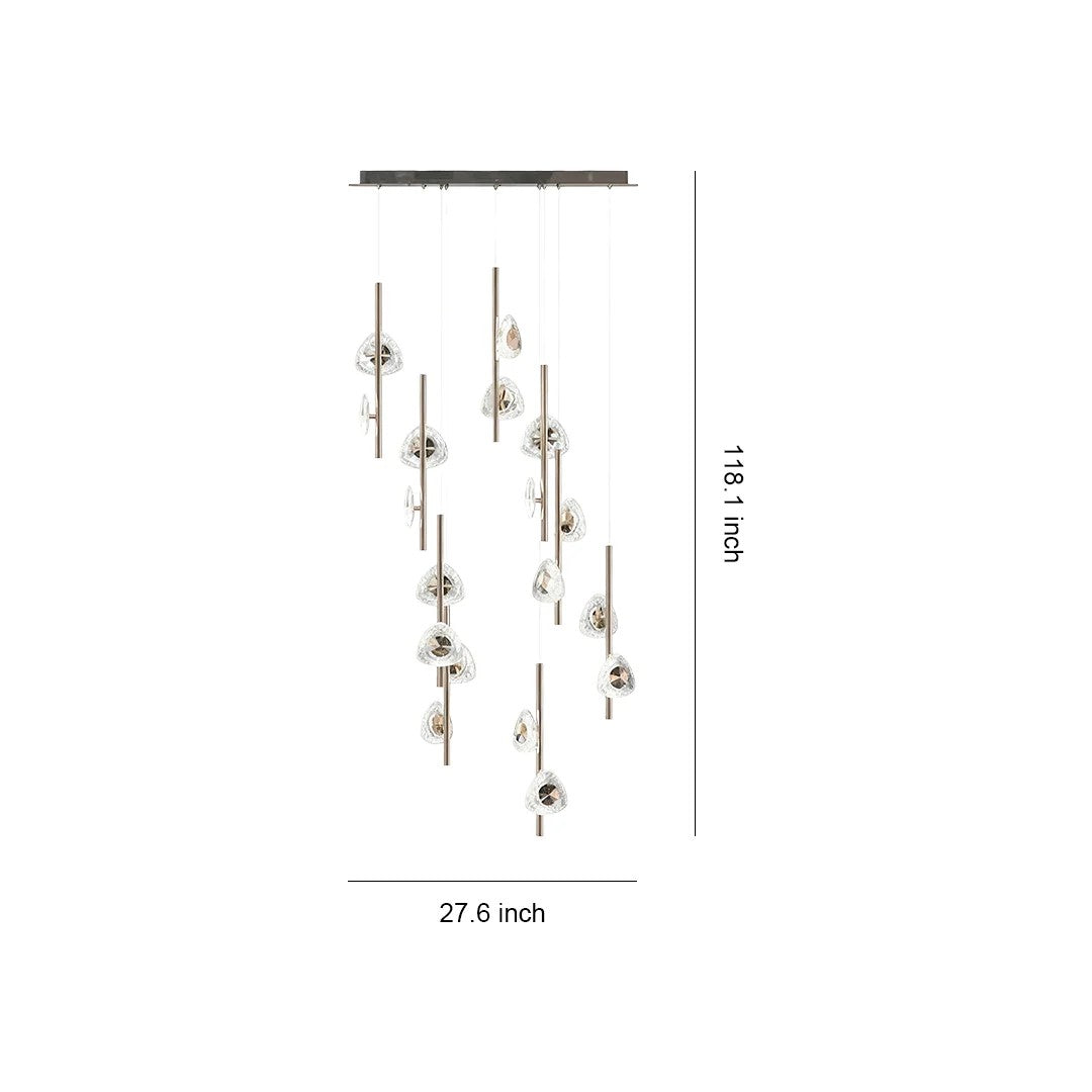 Staircase Crystal Chandelier Modern Aluminum Ceiling Light