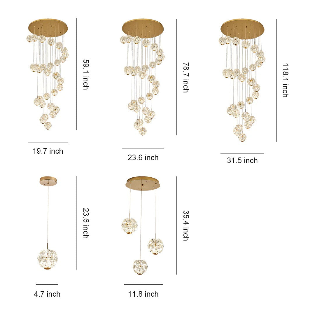 Staircase Crystal Chandelier Modern Luxury High Ceiling Light