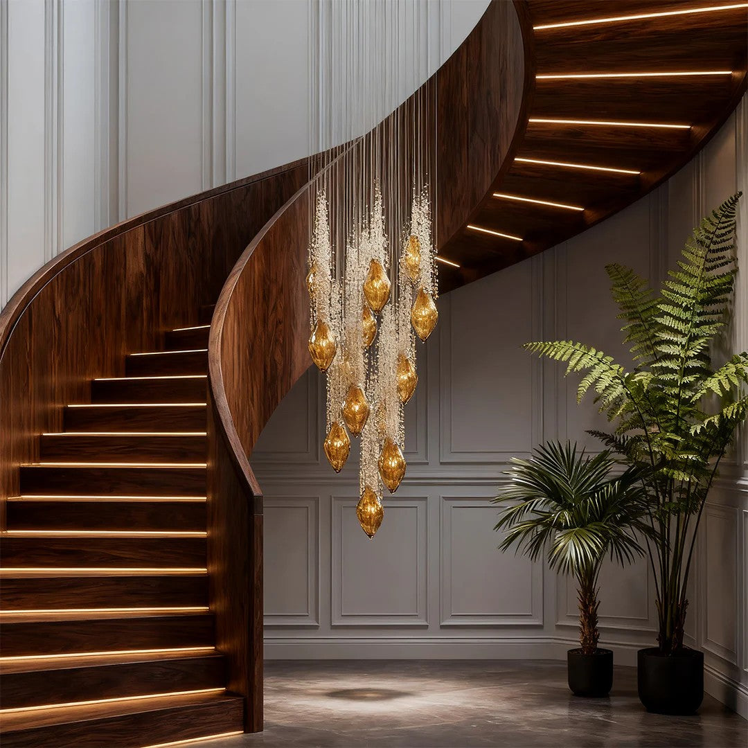 Stairway Chandelier Artistic Crystal Ceiling Light
