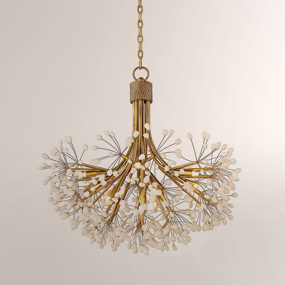 Stone Quartz Nine-Light Chandelier