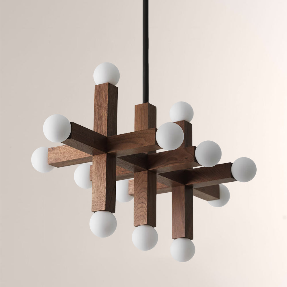 Unison Wood Cross Globe Chandelier