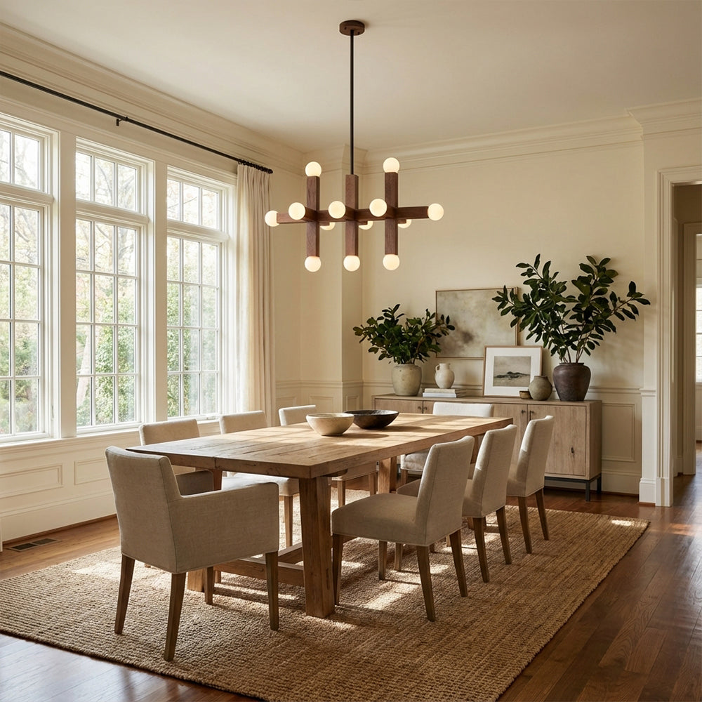 Unison Wood Cross Globe Chandelier