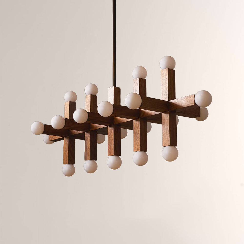 Unison Wood Cross Globe Chandelier