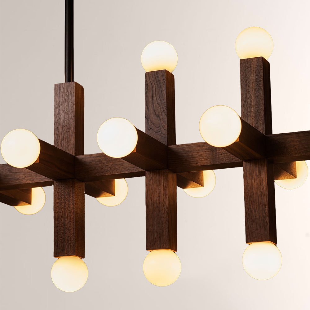 Unison Wood Cross Globe Chandelier