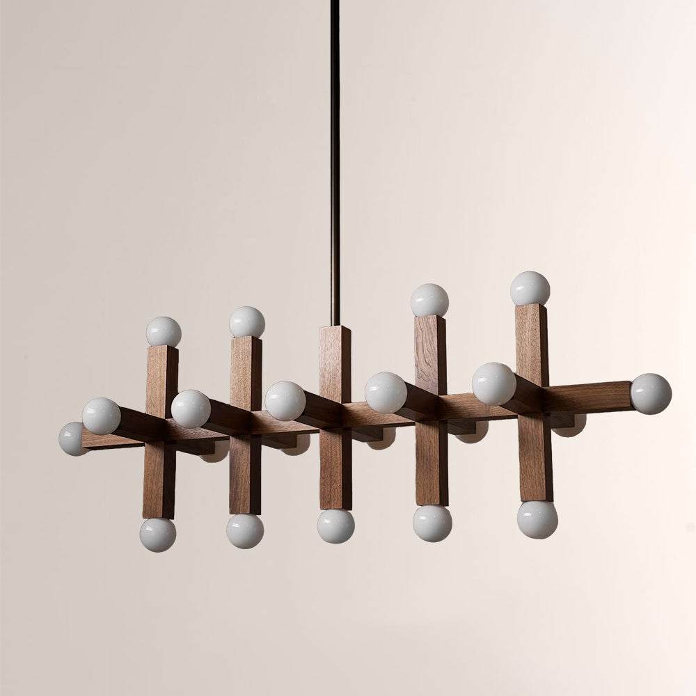 Unison Wood Cross Globe Chandelier
