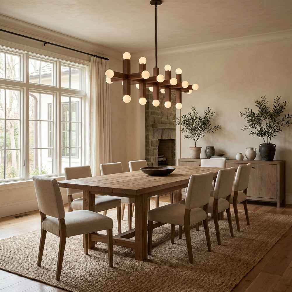 Unison Wood Cross Globe Chandelier