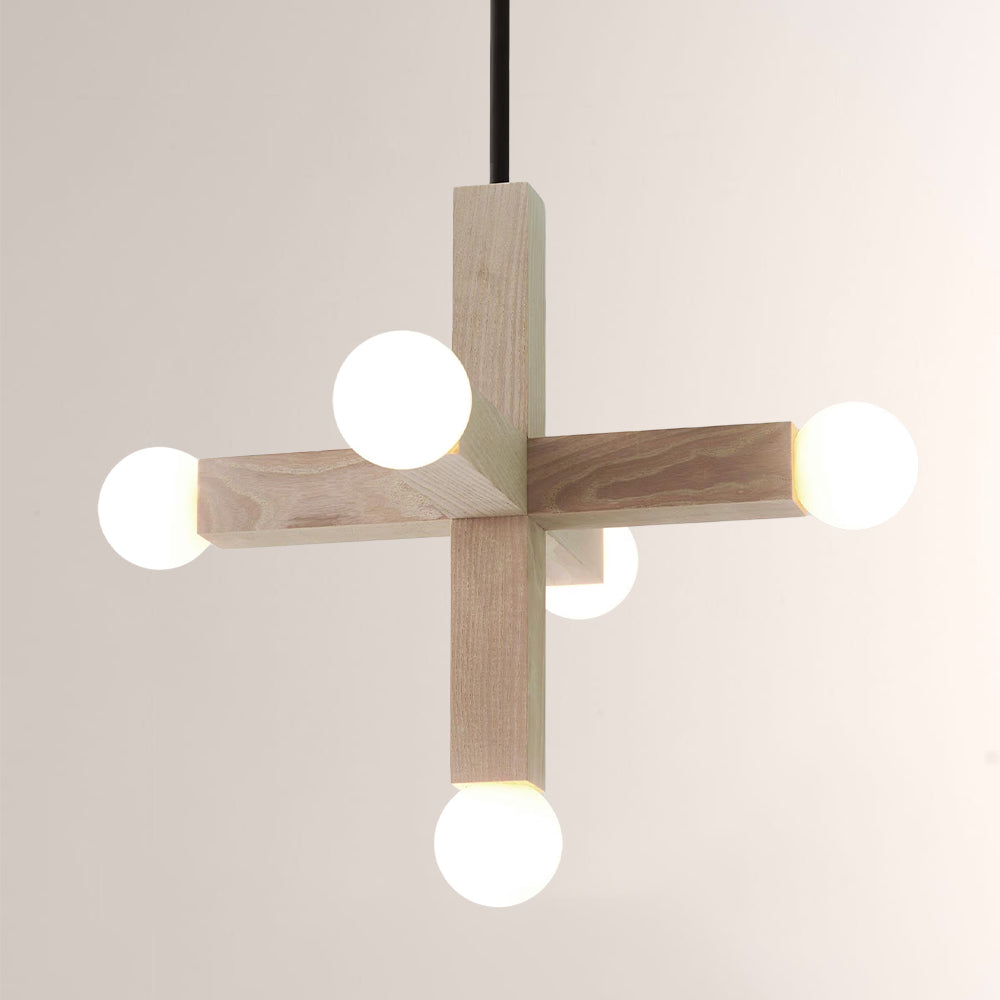 Unison Wood Cross Globe Chandelier