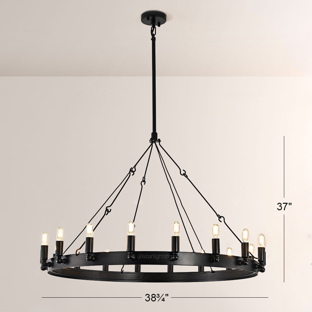 Cereak Vintage Filament Round Chandelier