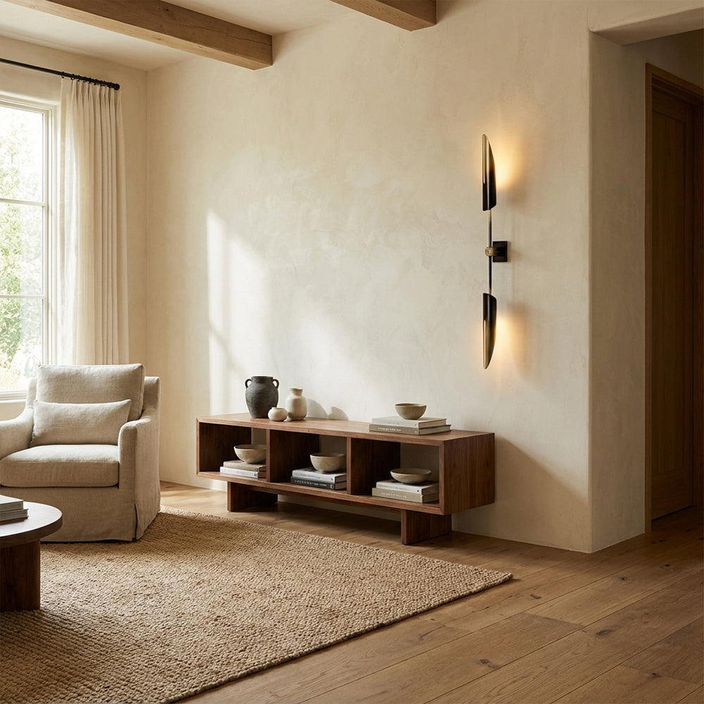 Voyant Dual-Sculpt Brass Wall Sconce