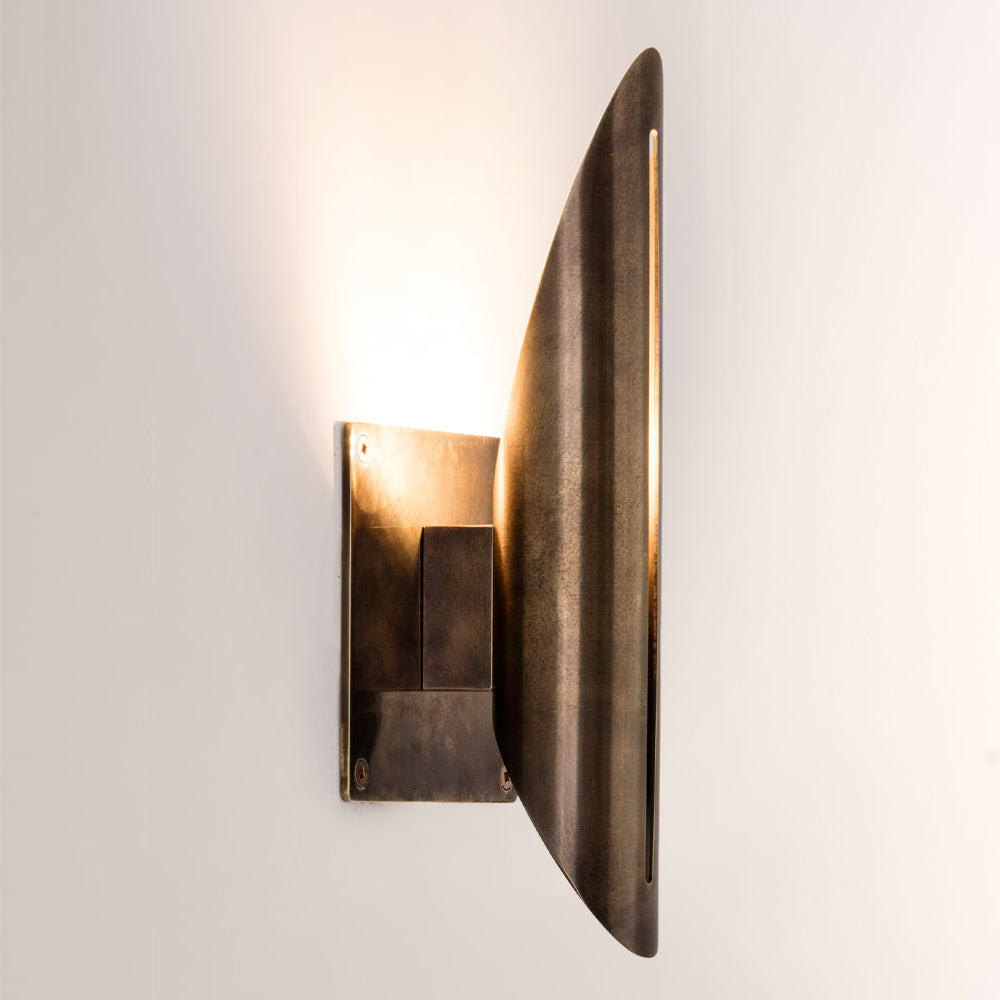 Voyant Curved Sculptural Brass Wall Sconce