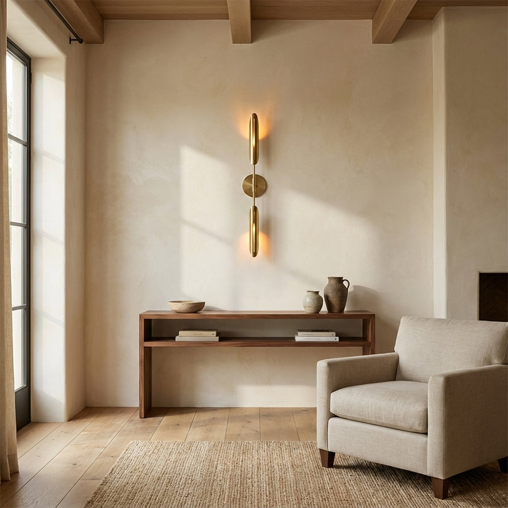 Voyant Dual-Sculpt Brass Wall Sconce