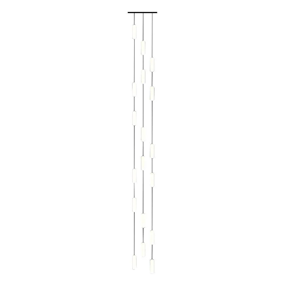 White Long Tube Multi Light Staircase Chandelier