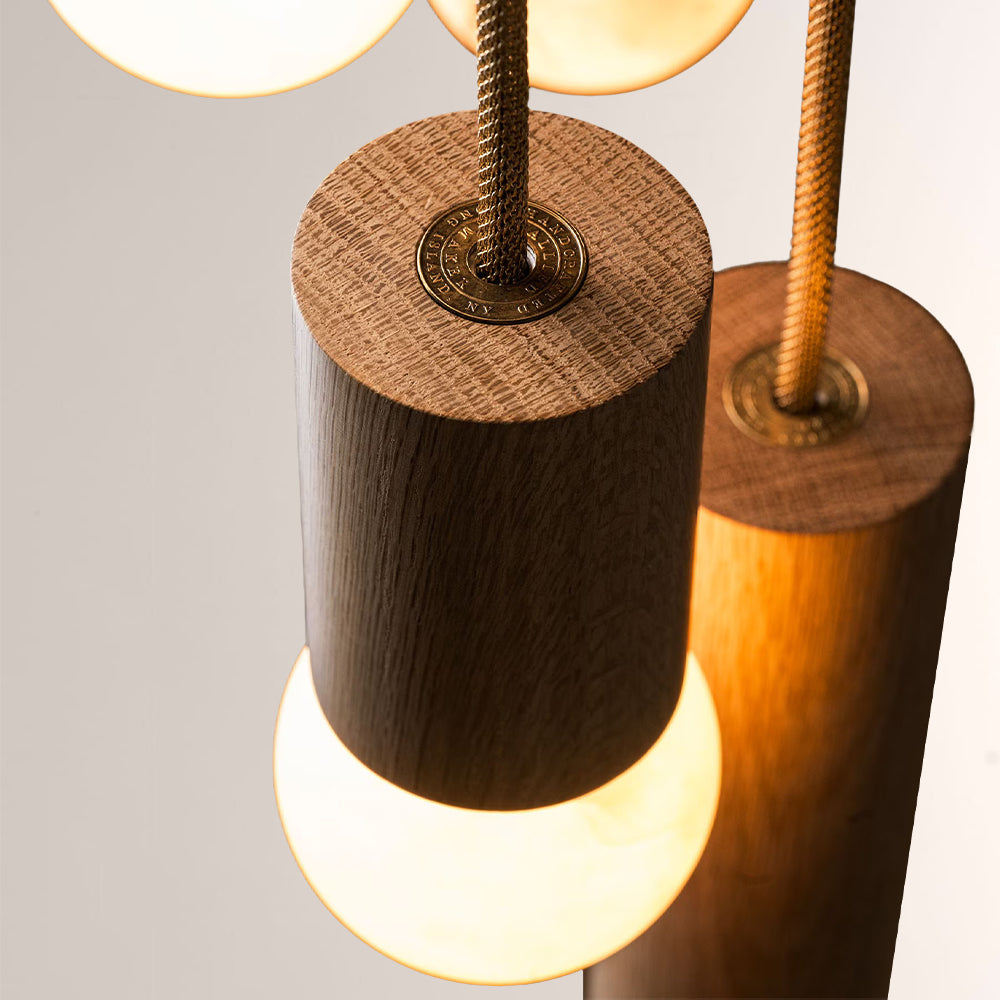 Woolet Wood Marble Cluster Chandelier