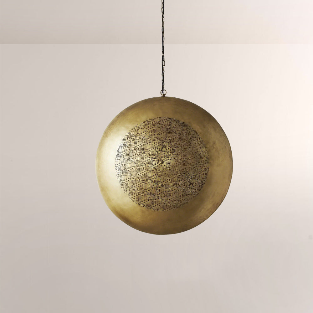 Zara Perforated Brass Orb Pendant