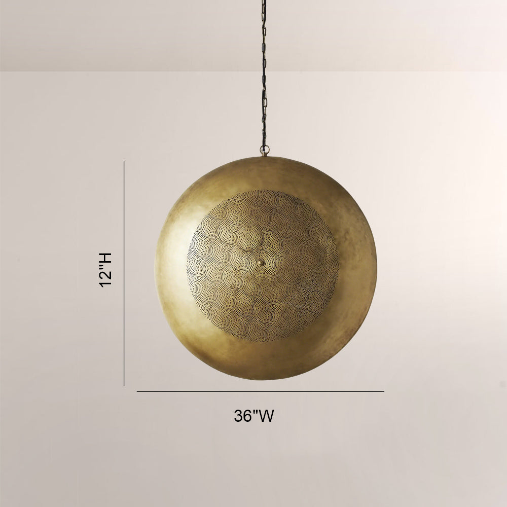 Zara Perforated Brass Orb Pendant