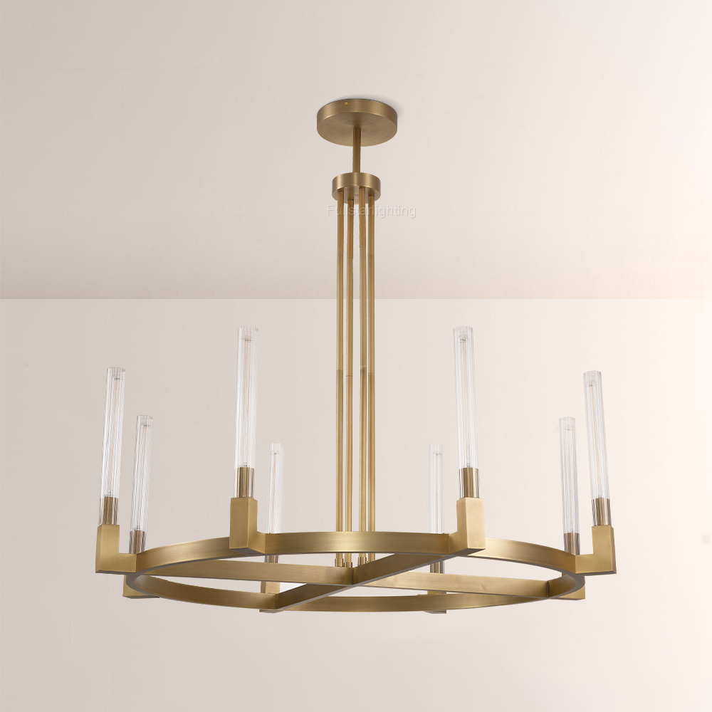 Cannele Glass Round Chandelier 36''
