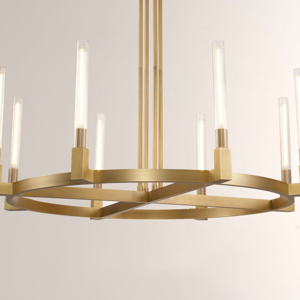 Cannele Glass Round Chandelier 36''