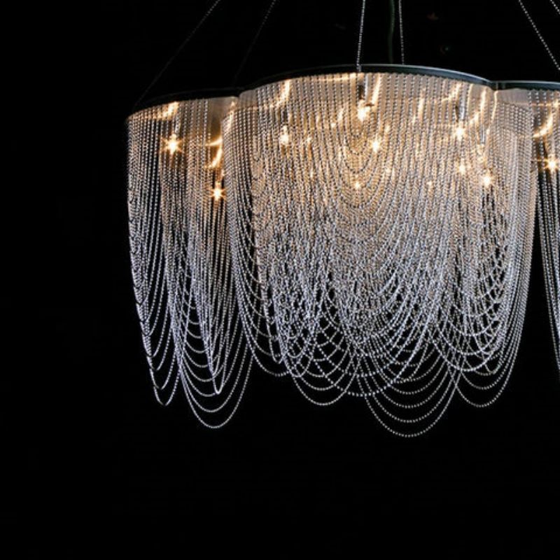 Post-Modern Aluminum Chain Flower Chandelier - thebelacan