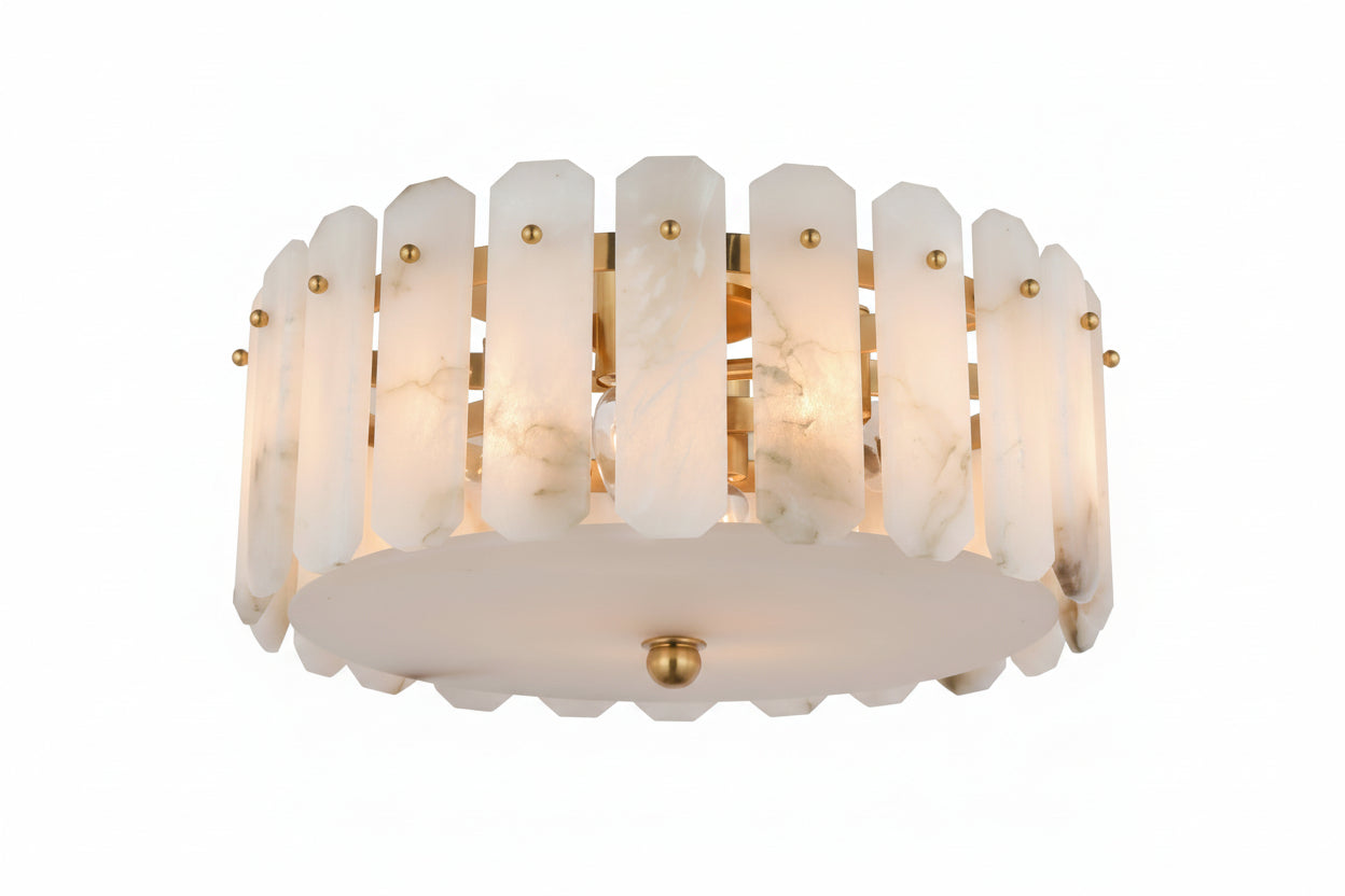 Alabaster Downtor Chandelier 18"D - kimoylights