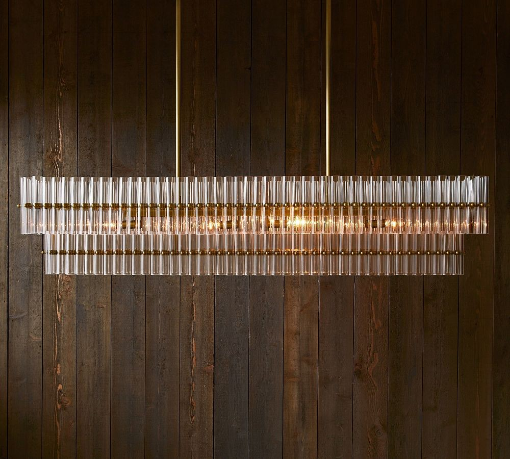 Malloré Crystal Glass Linear Chandelier